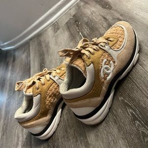 Chanel tweed trainer sneakers